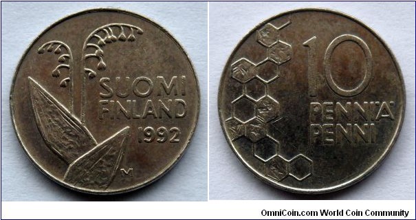 Finland 10 pennia.
1992 (M)