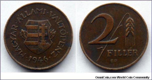 Hungary 2 filler.
1946