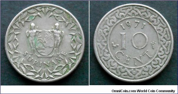 Suriname 10 cent.
1971