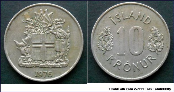 Iceland 10 krónur.
1976 (II)