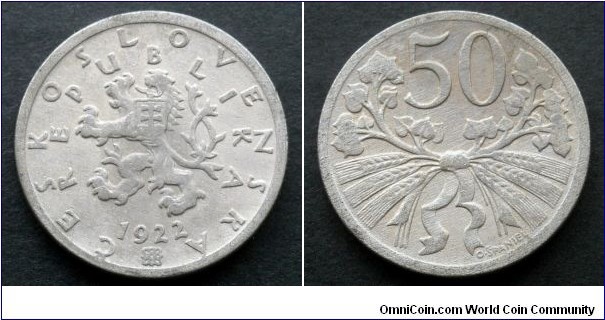 Czechoslovakia 50 haleru. 1922