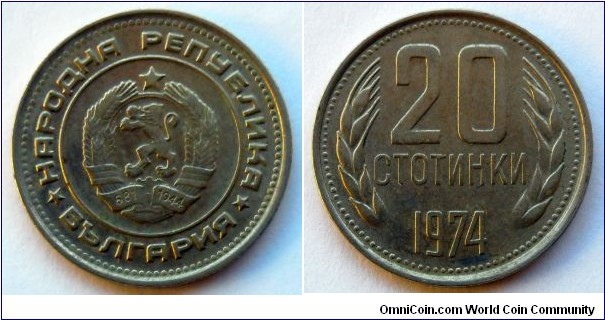 Bulgaria 20 stotinki.
1974 (II)