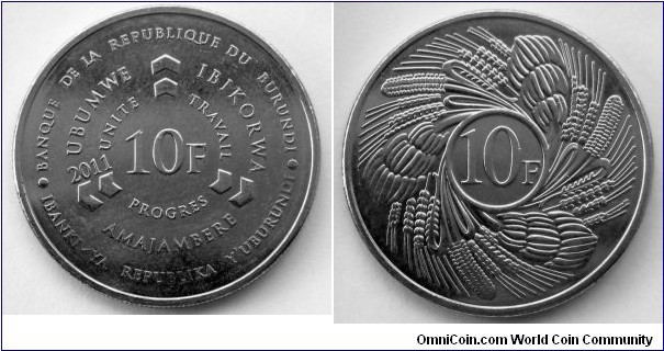 Burundi 10 francs.
2011 (II)