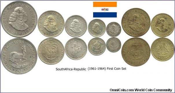 (1961-1964) SouthAfrican Republic First Coin Set