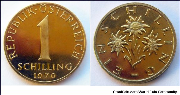 Austria 1 schillng.
1970, Proof