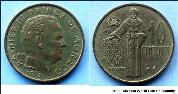 Monaco 10 centimes.
1975