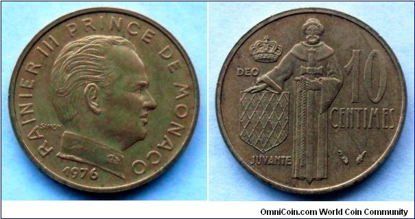 Monaco 10 centimes.
1976
