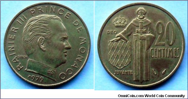 Monaco 20 centimes.
1979