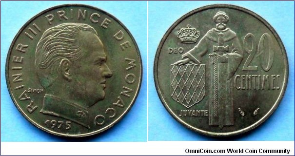 Monaco 20 centimes.
1975
