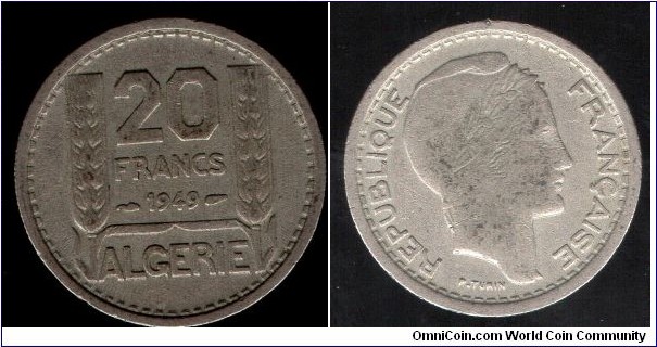 French Algeria 20 Francs