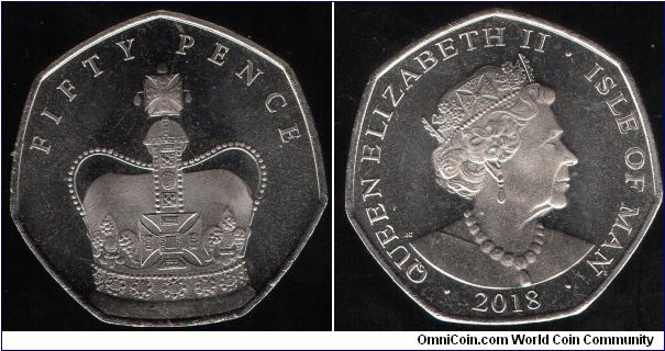50p 65th Anniversary of the Coronation of Queen Elizabeth II the St Edwards crown