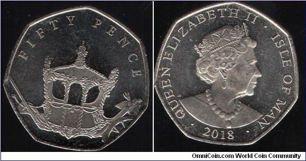 50p 65th Anniversary of the Coronation of Queen Elizabeth II the stage coach