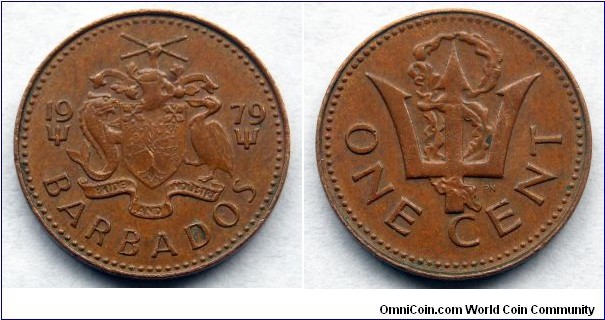 Barbados 1 cent.
1979, Bronze