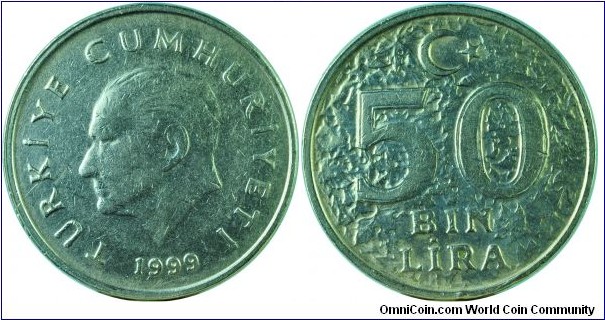 Turkey50BinLira-km1056-1999