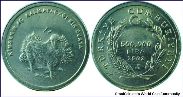 Turkey500000Lira-Sheep-km1161-2002