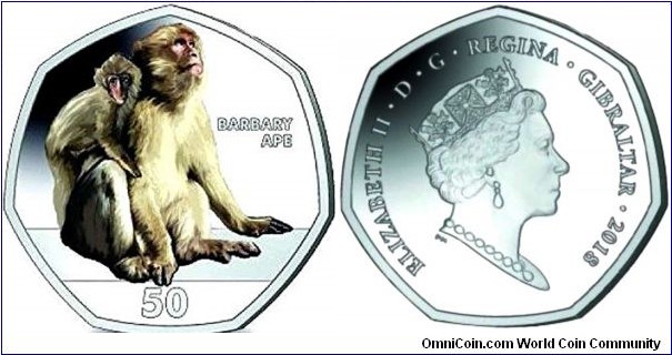 50p Barbary Ape