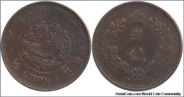 Korea-Japanese Protectorate ½ Chon 10(1906) -REPLICA