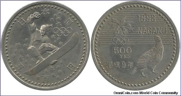 Japan 500 Yen HeiSei-9 (1997)-Snowboard