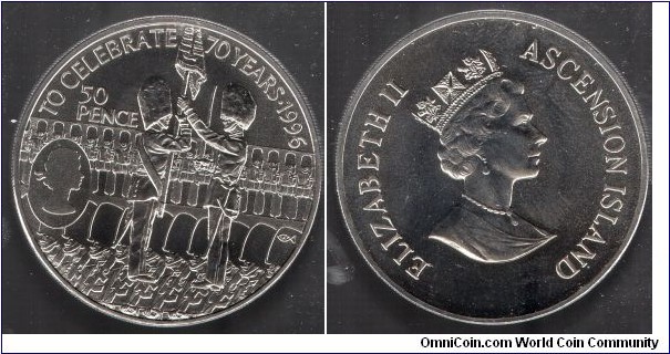 Ascension Island 50p QEII 70th Birthday