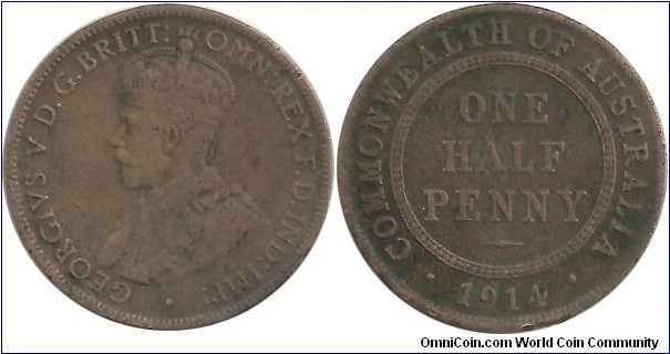 Australia ½ Penny 1914 (I clean the coin)