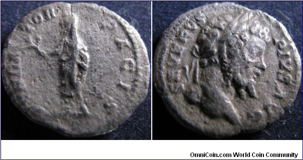 202-210Ad Denarius,Septimius Severus. FVNDATOR PACIS, veiled Septimius standing left, holding branch & scroll. SEVERVS PIVS AVG, laureate head right. 