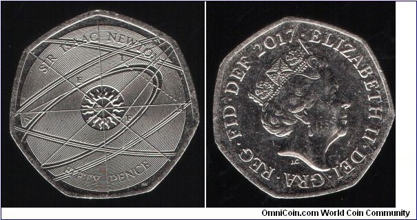 50p Sir Isaac Newton 350th anniversary of his birth