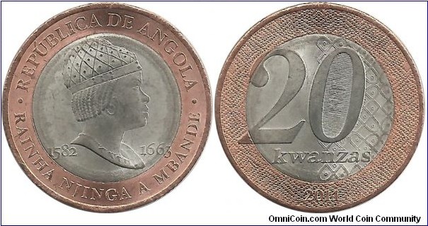 Angola 20 Kwanzas 2014 - Queen Njinga a Mbande (1582-1663)