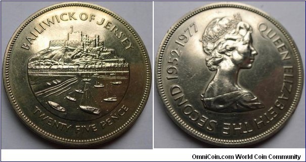  25p Silver Jubilee Gorey Harbour & Mont Orgueil Castle 