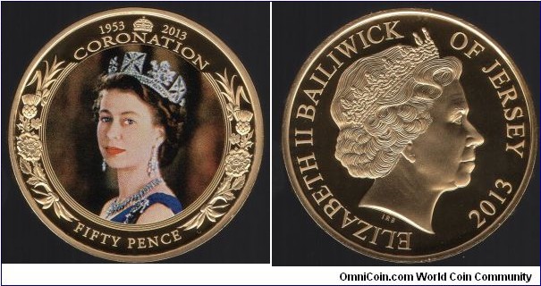 50p 60th Anniversary of the Coronation of QE II Coronation Portrait of QEII