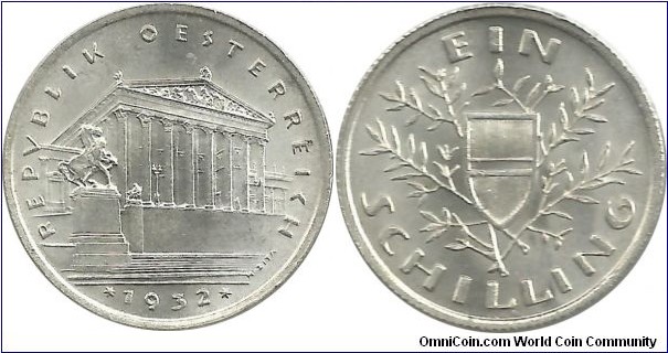 Austria 1 Schilling 1932 -Rare coin-