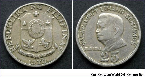 Philippines 25 sentimos. 1970