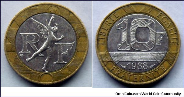 France 10 francs.
1988