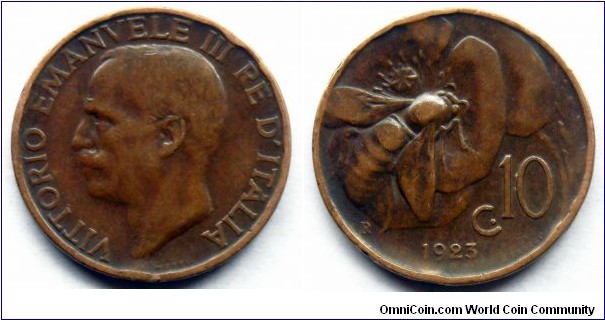 Italy 10 centesimi.
1923