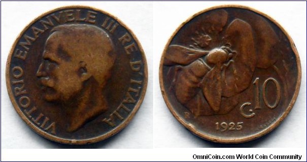 Italy 10 centesimi.
1925