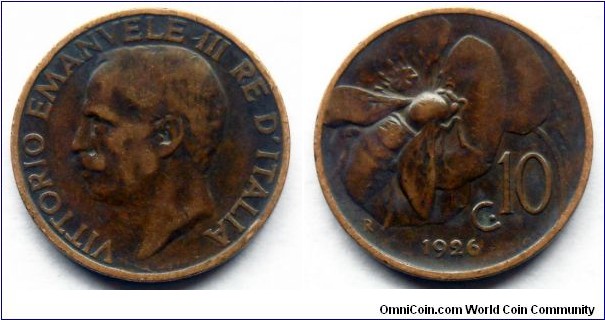 Italy 10 centesimi.
1926 (III)