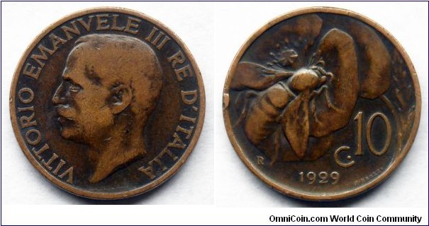 Italy 10 centesimi.
1929