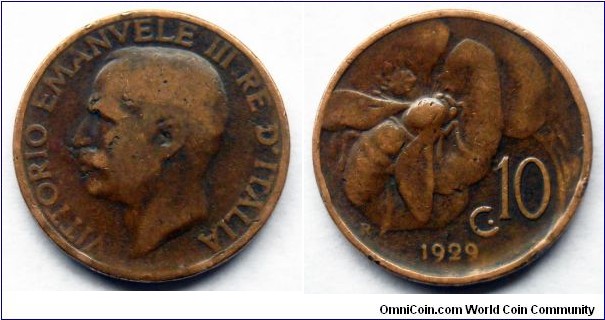 Italy 10 centesimi.
1929 (III)
