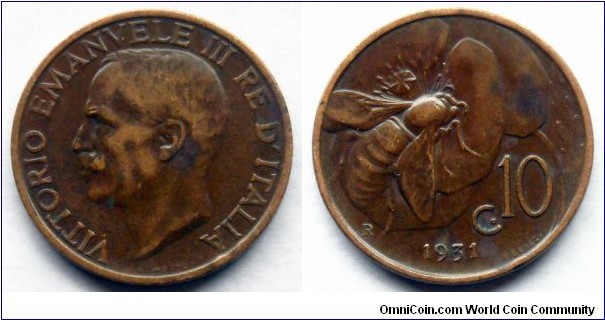 Italy 10 centesimi.
1931