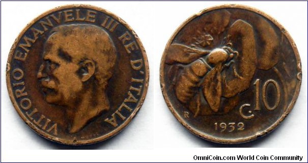 Italy 10 centesimi.
1932 (II)