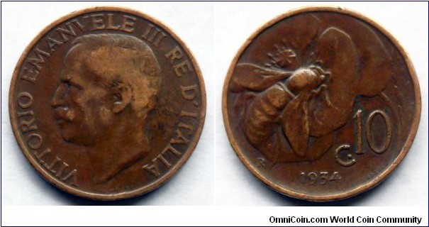 Italy 10 centesimi.
1934 (III)