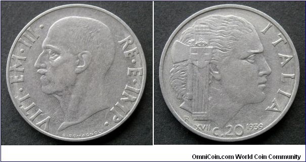 Italy 20 centesimi.
1939, Acmonital