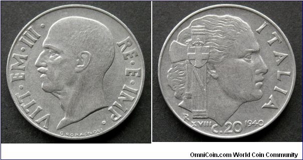 Italy 20 centesimi.
1940, Acmonital (II)