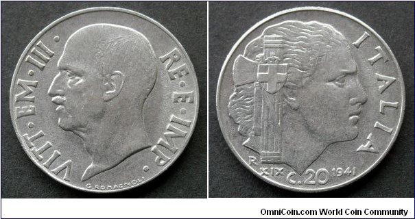 Italy 20 centesimi.
1941, Acmonital