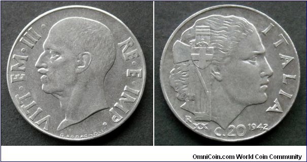 Italy 20 centesimi.
1942, Acmonital (II)