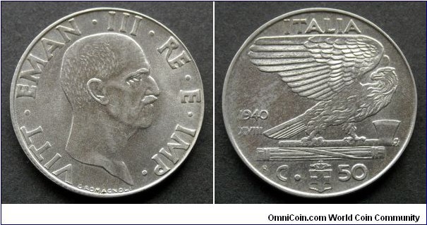 Italy 50 centesimi.
1940, Acmonital (II)