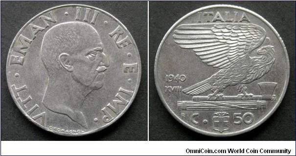 Italy 50 centesimi.
1940, Acmonital (III)