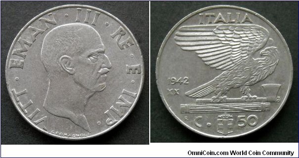 Italy 50 centesimi.
1942, Acmonital (II)