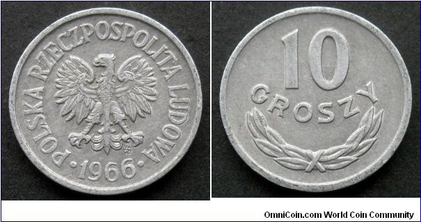 Poland 10 groszy.
1966 (MW)