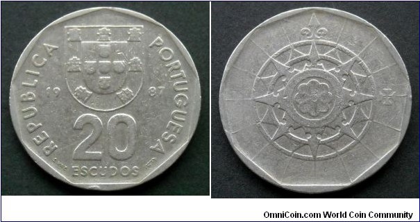 Portugal 20 escudos.
1987