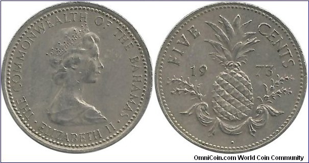 Bahamas 5 Cents 1973 - The Commonwealth of the  Bahamas